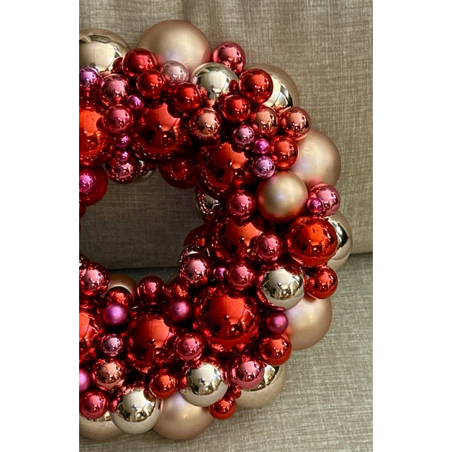 Valentine’s Day Vintage Glass Ornament Wreath For Sale In New York - Image 6 of 12