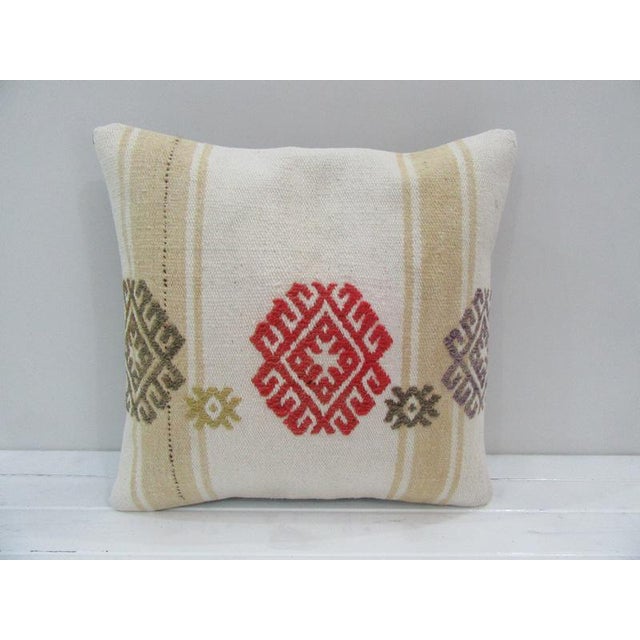 Handmade Embroidered Kilim Pillow For Sale - Image 4 of 4