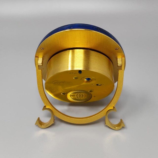 Swiss Alarm Clock in Pendulette Lapis Lazuli by Cartier, 1980s For Sale - Image 6 of 12