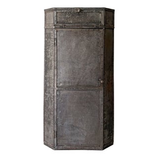Vintage Industrial Steel Corner Cabinet, 1940s For Sale