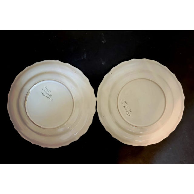 Vintage Guerrieri Ceramiche Hand Painted Pottery Dinner Plates / Murano