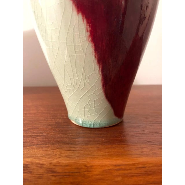 Porcelain Celadon Vase with Copper Glaze by Brother Thomas Bezanson For Sale - Image 11 of 13