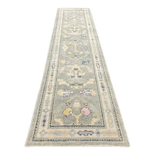 Turkish Contemporary Wool Oushak Runner Rug For Sale