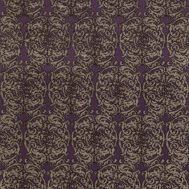 Zoffany Tespi Fabric in Amethyst/Mole For Sale