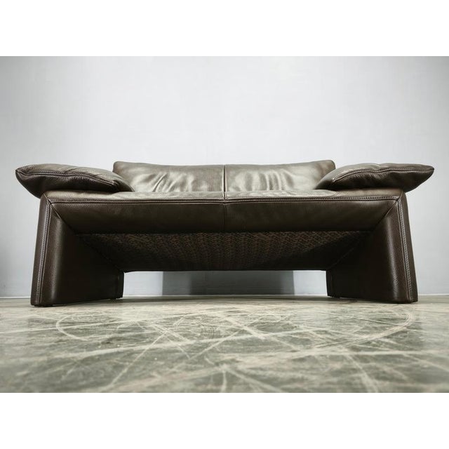 Belgian Full Grain Leather Freestanding Two-Seat Sofa from Jori, 1990s For Sale - Image 4 of 15