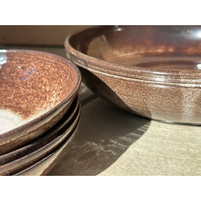 Beige Handmade Bowls from Serocka, Germany, 1970s, Set of 5 For Sale - Image 8 of 15