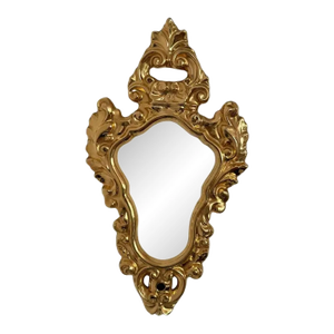 Italian Hollywood Regency Rococo Gilt Ceramic Wall Mirror Frame
