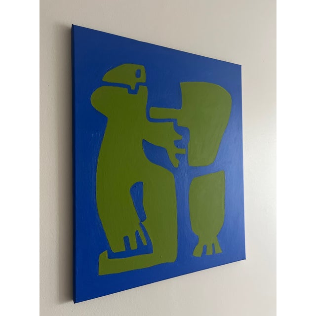 Bodasca, Cubist Painting Happy Blue Man, 2026, Acrylic on Canvas For Sale - Image 9 of 10