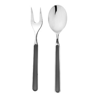 Mepra Fantasia 2-Piece Serving Set (fork & Spoon), Black For Sale