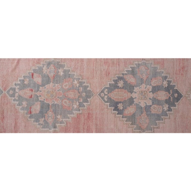 1960s Vintage Turkish Oushak Extra Long and Wide Runner - Stair Tread For Sale - Image 4 of 13