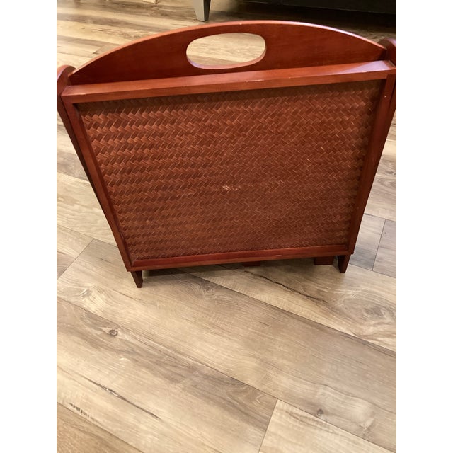 1950s 1950s Pomerantz Magazine Rack With Collapsible Table For Sale - Image 5 of 10