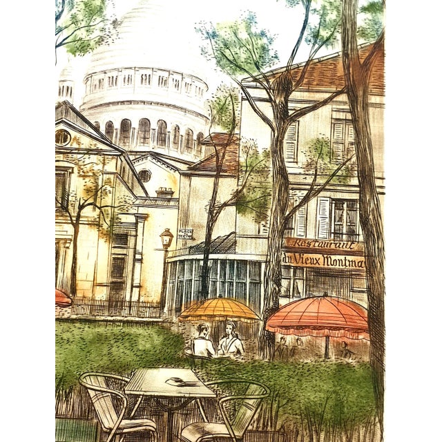 Dufza - Paris - Montmartre - Original Hand Signed Etching Circa 1940 Hand Signed in pencil Dimensions: 20 x 25 cm.