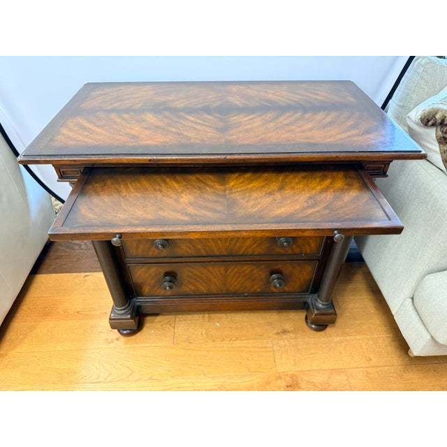 2000 - 2009 Bachelors Three Drawer Chest Mahogany With Secretary Pullout Table Feature For Sale - Image 5 of 6