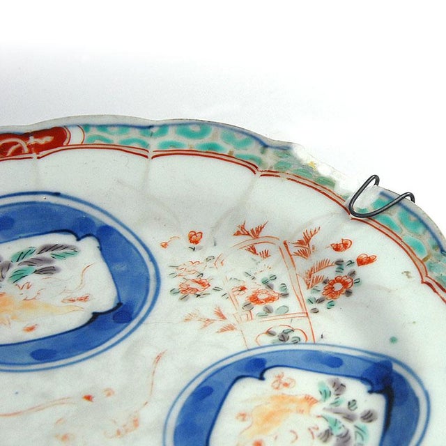 Ceramic Porcelain Imari Plate from Arita, Japan, 18th Century For Sale - Image 7 of 10