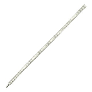 Diamond 18k White Gold Pave Eternity Bracelet For Sale