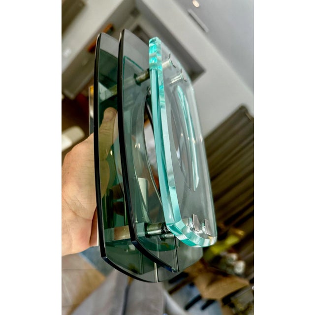 Mid-Century Modern Pair of Fontana Arte Style Italian Sconces For Sale - Image 3 of 12