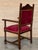 Wood 19th Century Spanish Colonial Altar Carved Armchair with Red Velve Seat and Back For Sale - Image 7 of 18