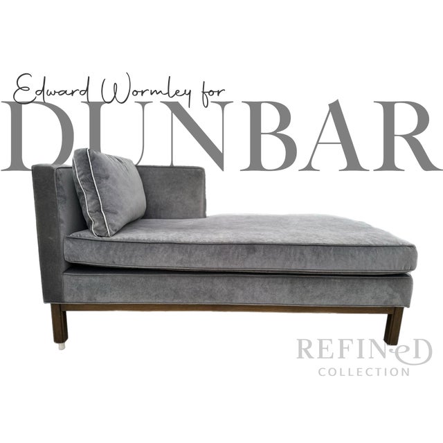 Elegant and understated chaise lounge designed by Edward Wormley for Dunbar, one of the most respected collaborations of...