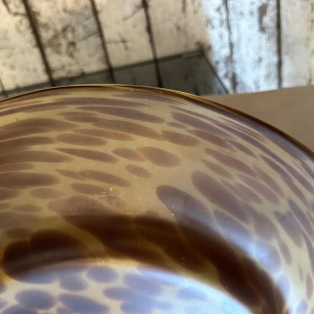 1970s Modern Faux Tortoise Shell Glass Italian Round Centerpiece For Sale - Image 13 of 14