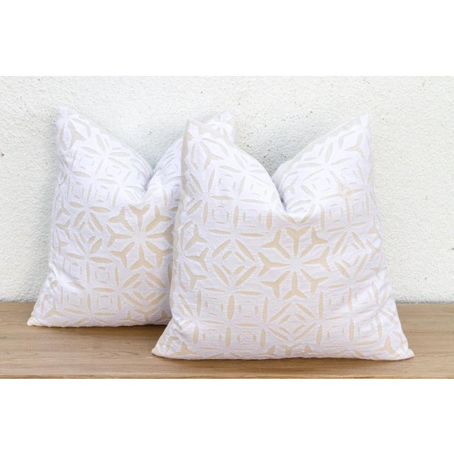 Boho Chic Mandala, Pair of Appliqué Pillow Covers For Sale - Image 3 of 7