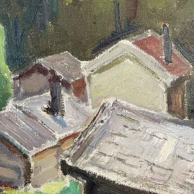 1957 Mid-Century Swedish Modernist Oil Painting "Sommarkväll Vid Kleivi" by Fritz Smedberg For Sale - Image 10 of 18