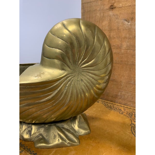 1970s 1970s Brass Nautilus Shell Cachepot For Sale - Image 5 of 5