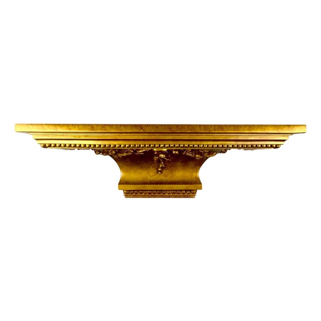 Gold Painted Traditional Wall Mounted Shelf For Sale
