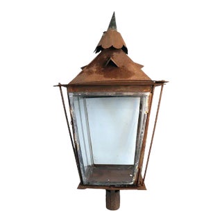 Mid 19th Century Anglo Indian Toleware and Glass Post Lantern For Sale