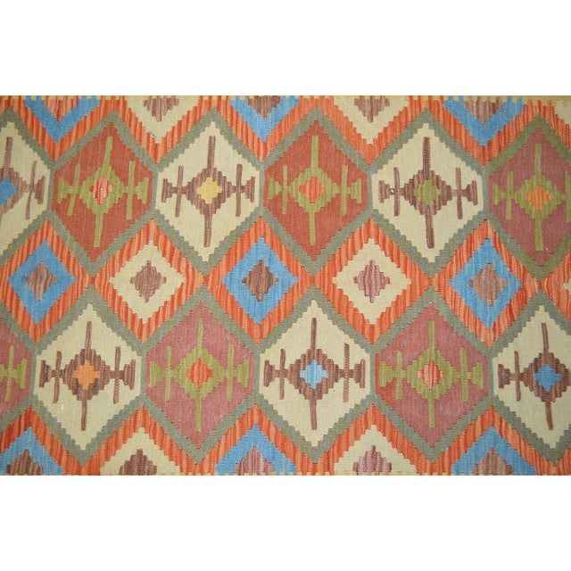 Islamic Afghan Maimana Flatweave Kilim Wool Rug, 4'10''x6'5'' For Sale - Image 3 of 3