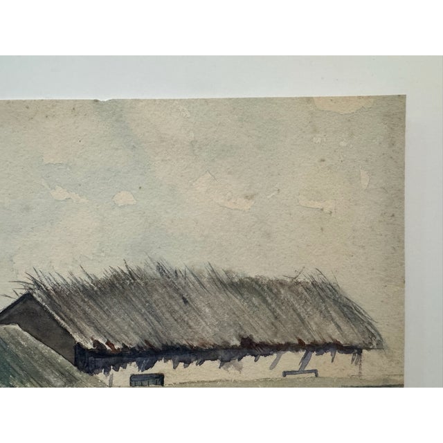 Early 20th Century Frank Henry Mason Signed Original Watercolor Rural Village Donkey Figurative Scene For Sale - Image 4 of 6