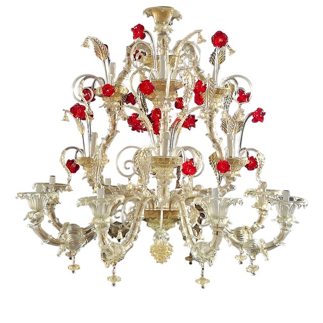 Rezzonico Chandelier in Murano Glass, 1950s For Sale