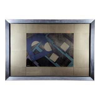 "Academia Two" by Badini — Framed Mixed-Media Abstract, Late 20th Century For Sale