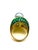 Bochic “Orient” Vintage Emerald & Tahiti Pearl Ring Set In 18K Gold & Silver For Sale - Image 9 of 11