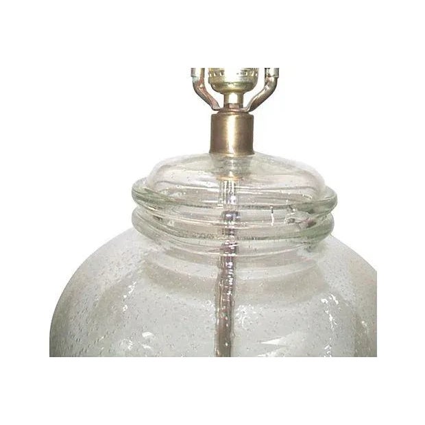 Chinoiserie Vintage Murano Bullicante Glass Ginger Jar Table Lamp For Sale - Image 3 of 5