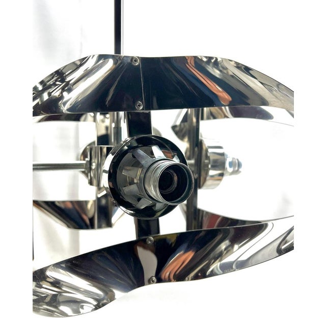 1960s Swirl Ball Pendant Stem Lamp with 4 Globular Lights from Massive, Belgium, 1960s For Sale - Image 5 of 18