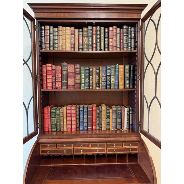 1990s Hickory Chair Mount Vernon Collection Mahogany Tambour Secretary Desk & Bookcase For Sale - Image 12 of 15