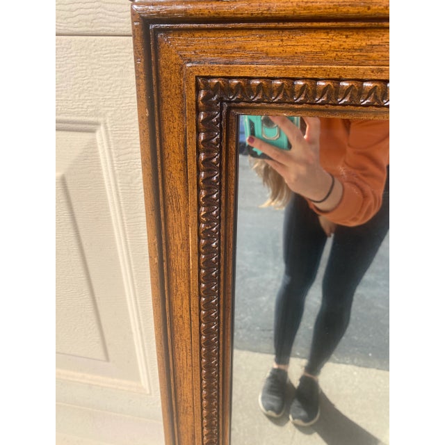 Vintage 1970s Thomasville Furniture Wood Mid-Century Modern Mirror For Sale - Image 10 of 11