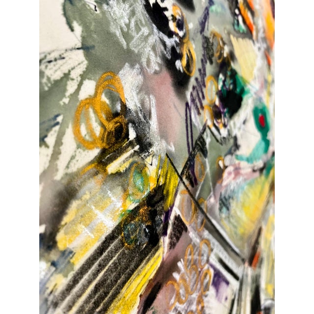 Abstract Expressionism Roger Lersy, Large Modernist Art French Abstract Expressionist Colorful Painting Roger Lersy, 1964 For Sale - Image 3 of 4