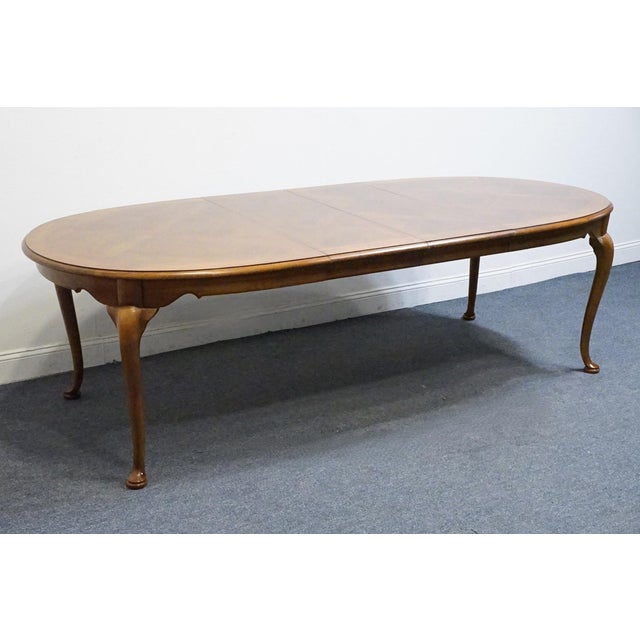Thomasville Thomasville Furniture Fisher Park Collection 99" Oval Dining Table W. Basket Weave Parquet Top 24921-752 For Sale - Image 4 of 12