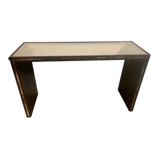 Restoration Hardware "Strand" Antiqued Mirror Console Table For Sale