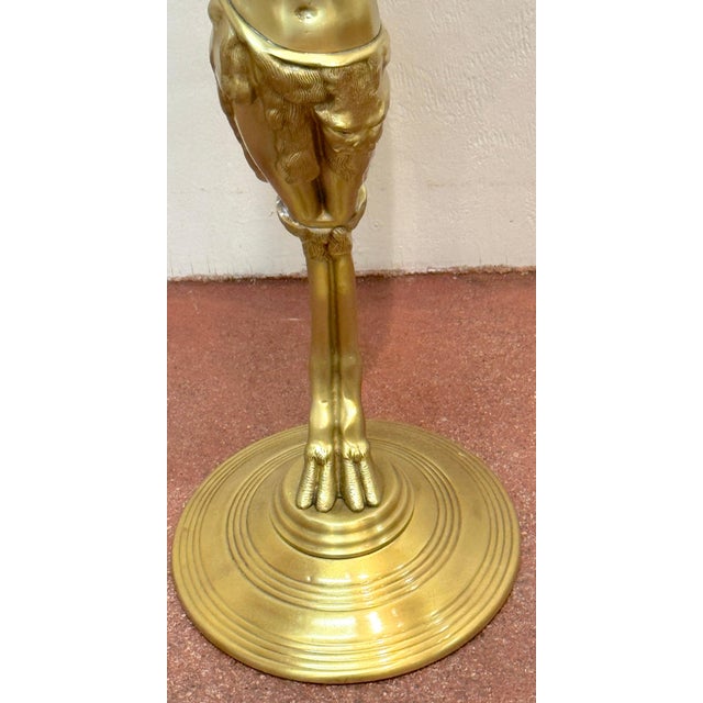 French Belle Époque Gilt Brass & Onyx Satyress Caryatid Pedestal, Circa 1900s For Sale - Image 13 of 18