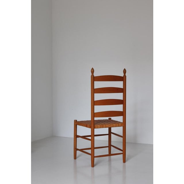 Beech Shaker Chair with Leather Seat by Kaare Klint, Denmark, 1960s For Sale - Image 10 of 17