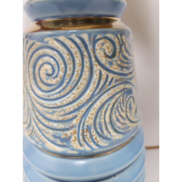 Mid 20th Century Vintage Mid-Century Modern Ceramic and Brass Lamp For Sale - Image 5 of 10