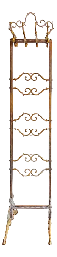 Hollywood Regency Double Standing Hall Tree Rack