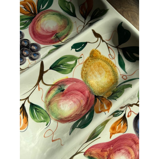 Ceramic Italian Hand Painted Fruit Serving Platter Ceramic For Sale - Image 7 of 11