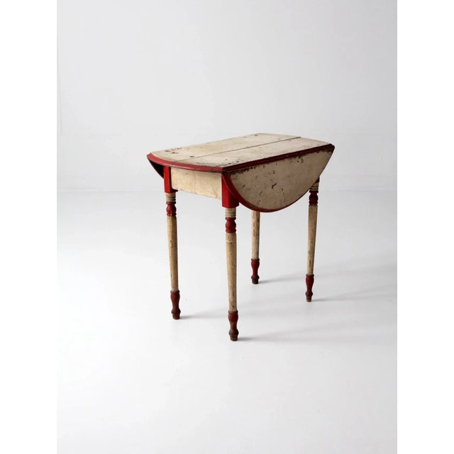 Antique Drop Leaf Accent Table For Sale - Image 10 of 13