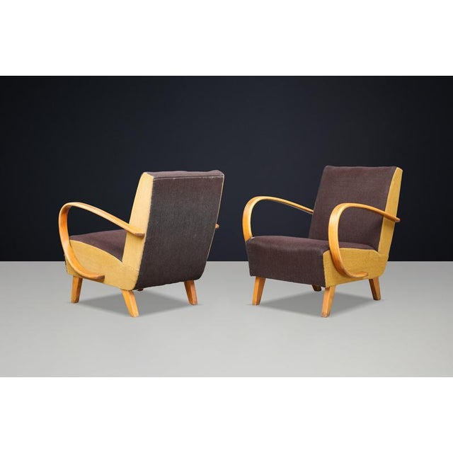 Art Deco Bentwood Lounge Chairs by Jindřich Halabala, 1940s, Set of 2 For Sale - Image 13 of 17