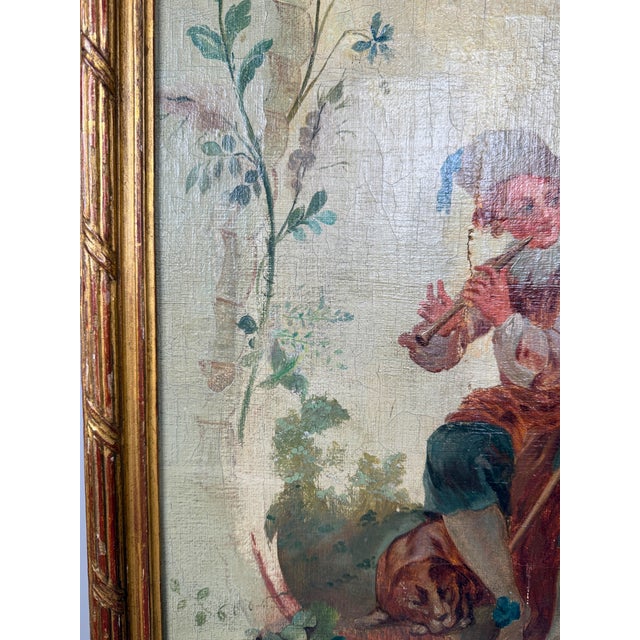 19th Century Antique Rococo Style Hand Painted 3-Panel Screen For Sale - Image 9 of 15