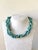 Lovely vintage turquoise beaded necklace features multi strands adjustable chain clasp