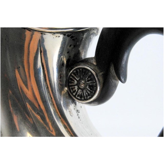 Spiral Silver Teapot with Chestnut Wood Handle For Sale - Image 5 of 10